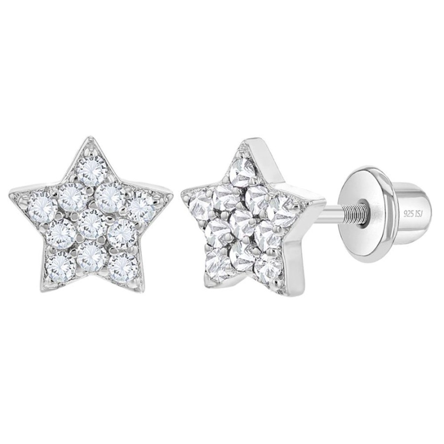 Jewelry Smyth Jewelers | Children'S Sterling Silver Stars Cz Earrings