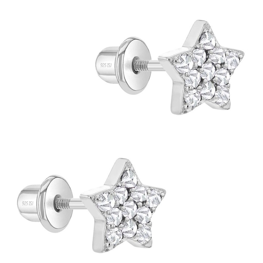 Jewelry Smyth Jewelers | Children'S Sterling Silver Stars Cz Earrings