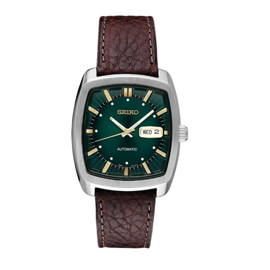 Timepieces Seiko | Seiko Re-Craft Discover More 40Mm Automatic Green/Leather