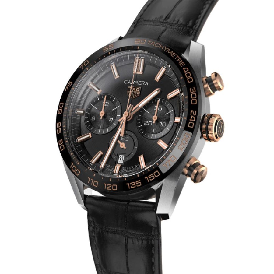 Gifts TAG Heuer | Tag Heuer Carrera 44Mm Calibre Heuer02 Automatic Chronograph - Black/1