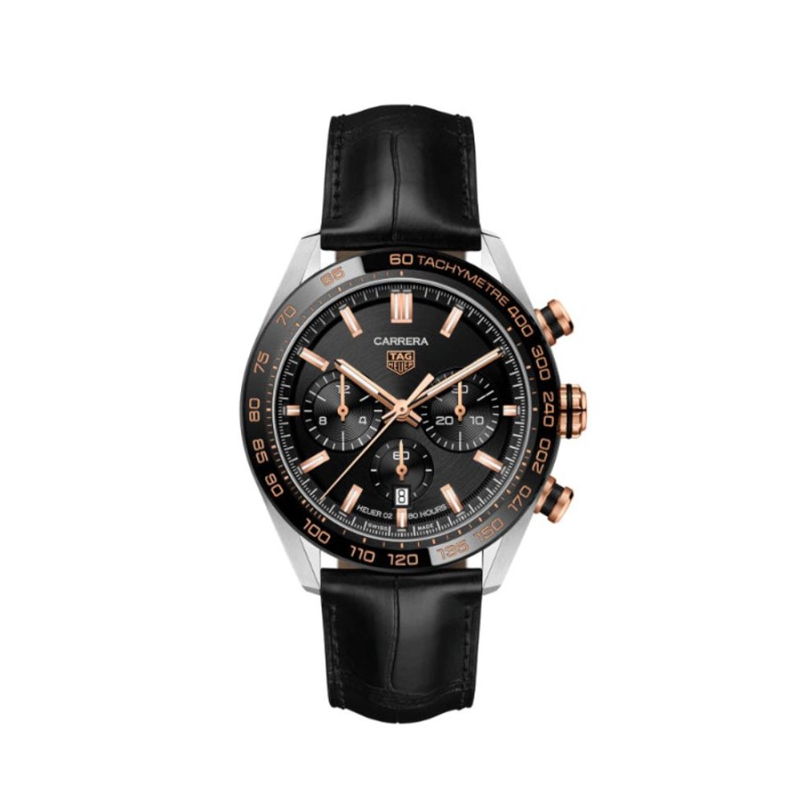 Gifts TAG Heuer | Tag Heuer Carrera 44Mm Calibre Heuer02 Automatic Chronograph - Black/1