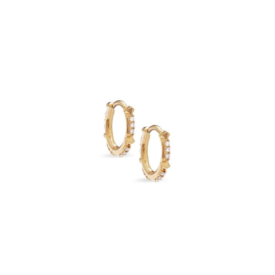 Jewelry Kendra Scott | Kendra Scott Jett 14K Gold Huggie Hoop Earrings In White Diamond