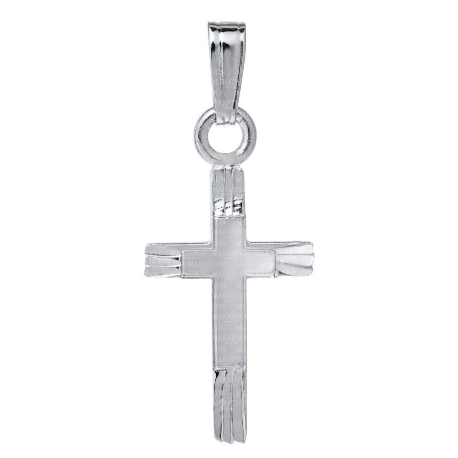 Jewelry Smyth Jewelers | Children'S Sterling Silver Engraved Cross Necklace