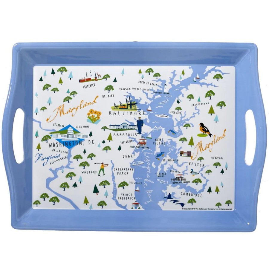 Gifts Galleyware | Galleyware Chesapeake Bay 2-Handle Tray