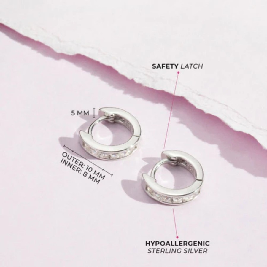 Jewelry Smyth Jewelers | Children'S Small Channel Cz Hoop Earrings