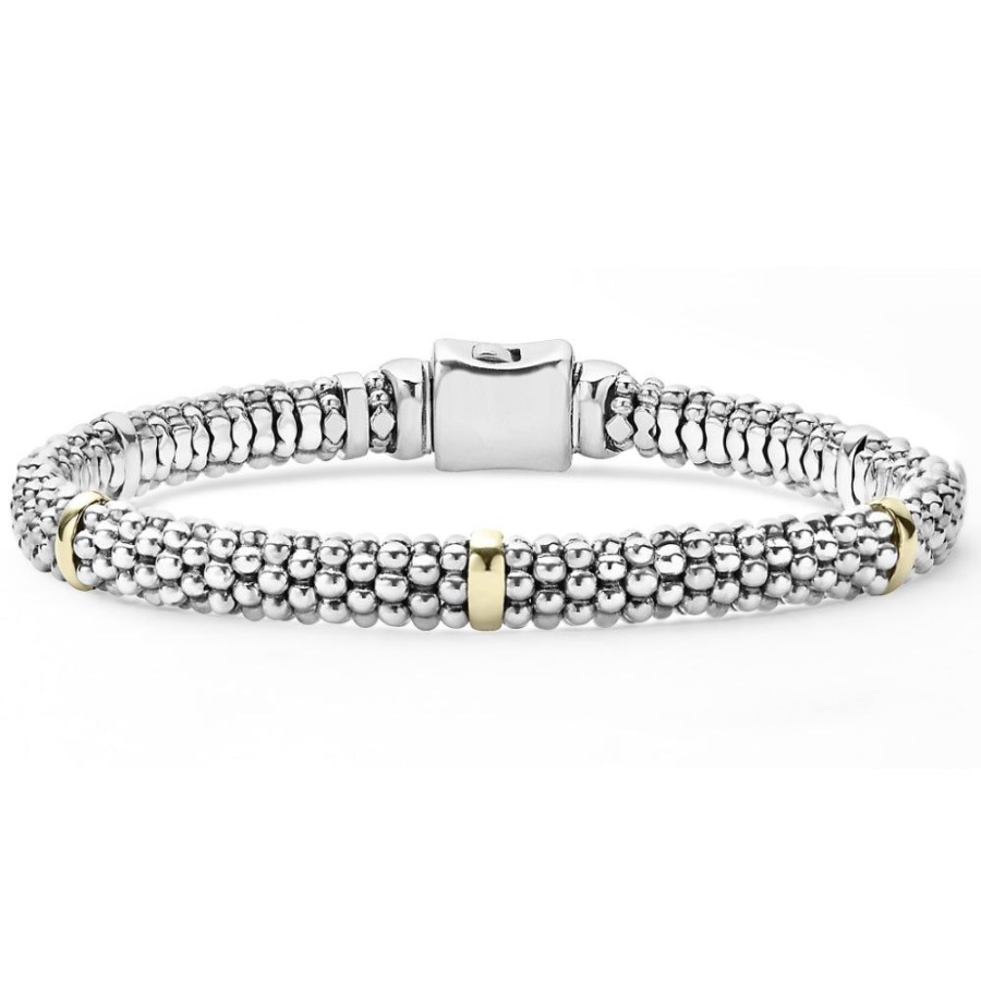 Jewelry Lagos | Lagos Five Gold Station Caviar Bracelet, 6Mm