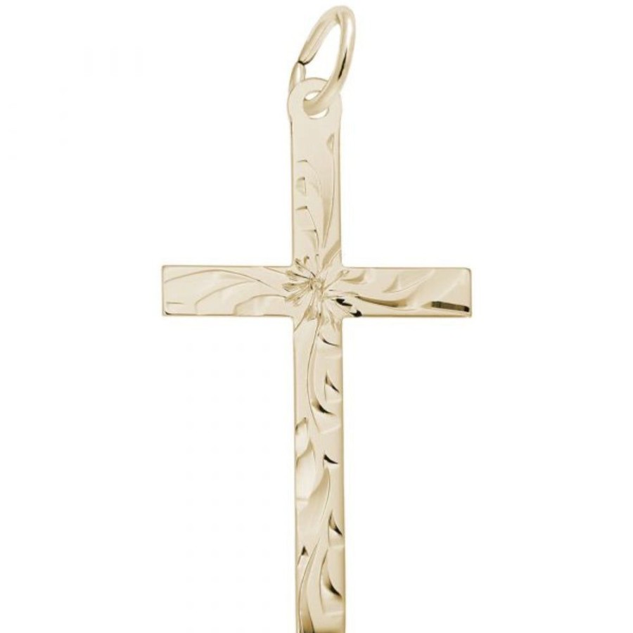 Jewelry Rembrandt | 14K Diamond-Cut Cross Charm