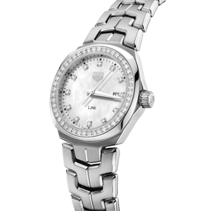 Timepieces TAG Heuer | Tag Heuer Link 32Mm Mother Of Pearl And Diamond Quartz - White/Steel