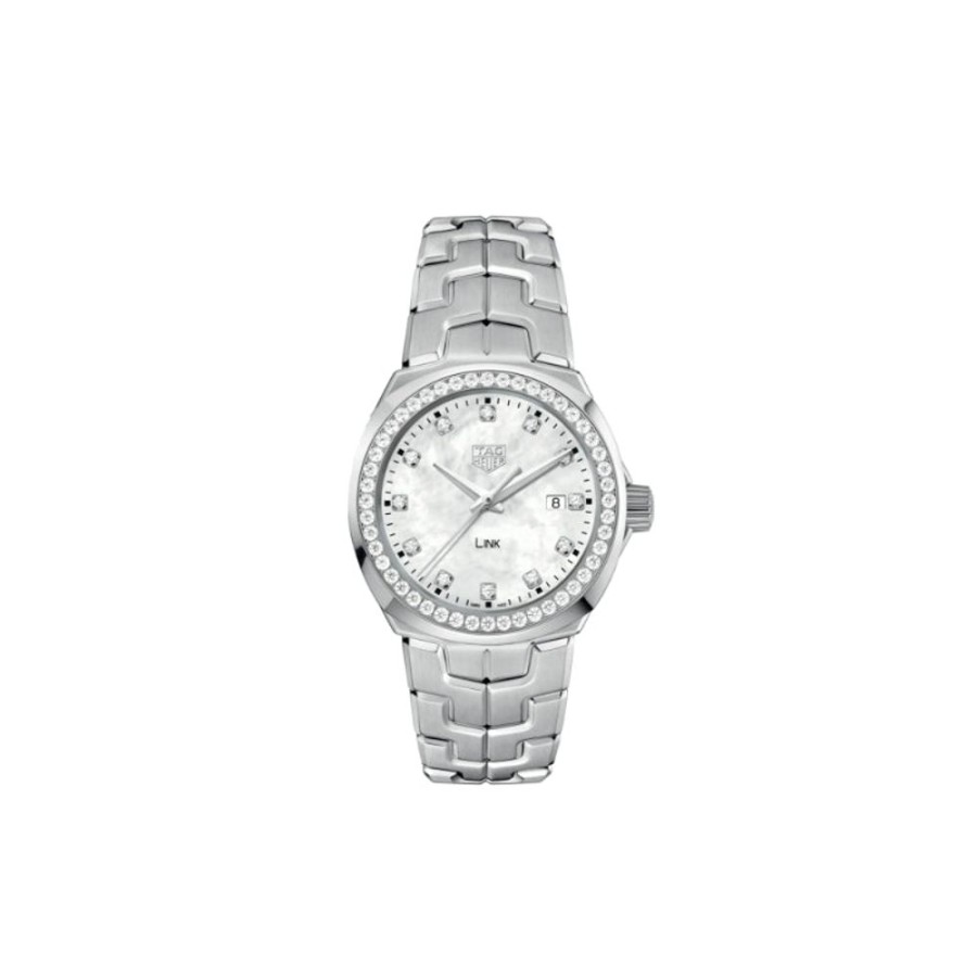 Timepieces TAG Heuer | Tag Heuer Link 32Mm Mother Of Pearl And Diamond Quartz - White/Steel