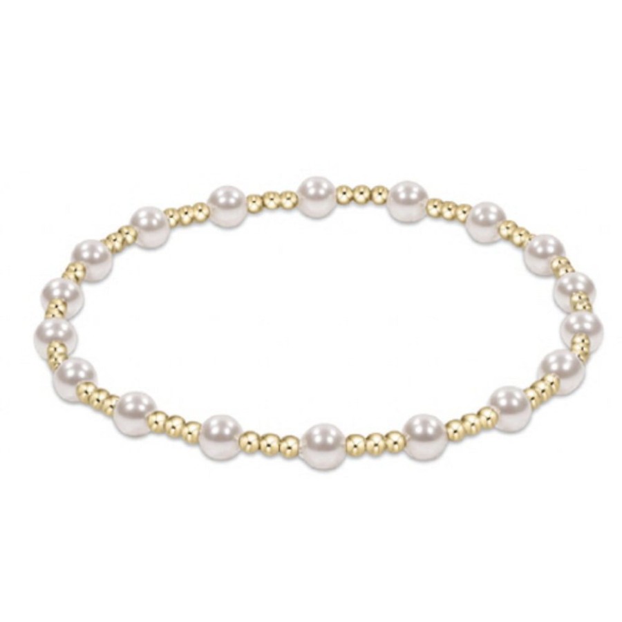 Jewelry enewton | Enewton Classic Sincerity Pattern 4Mm Bead Bracelet - Pearl