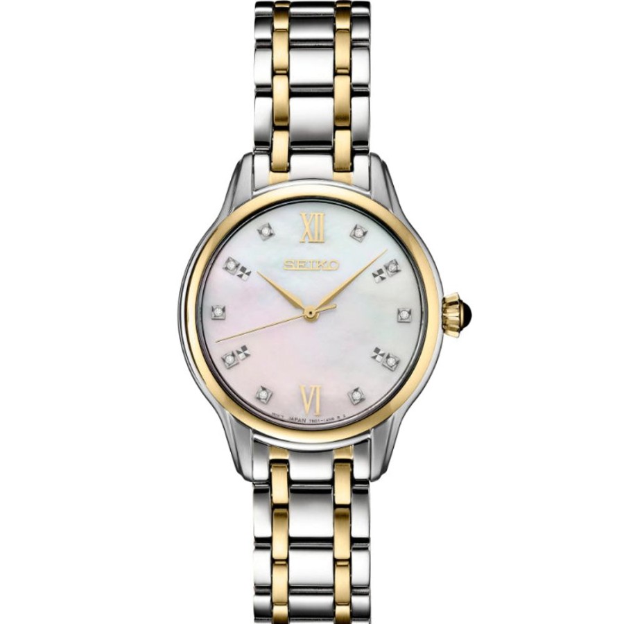 Timepieces Seiko | Seiko Diamond Collection Mother Of Pearl Dial Two-Tone Quartz