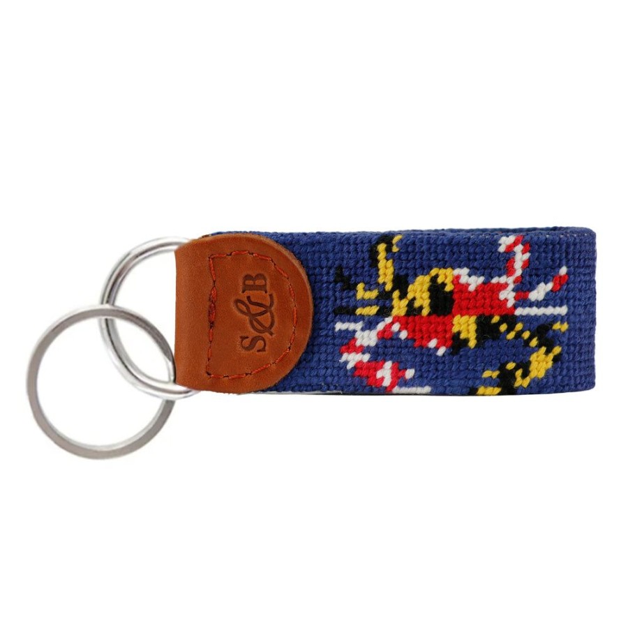 Gifts Smathers u0026 Branson | Smathers & Branson Maryland Flag Crab Needlepoint Key Fob