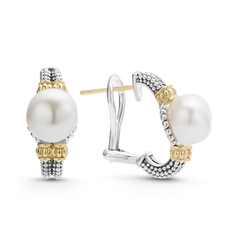 Jewelry Lagos | Lagos Two-Tone Luna Pearl Earrings