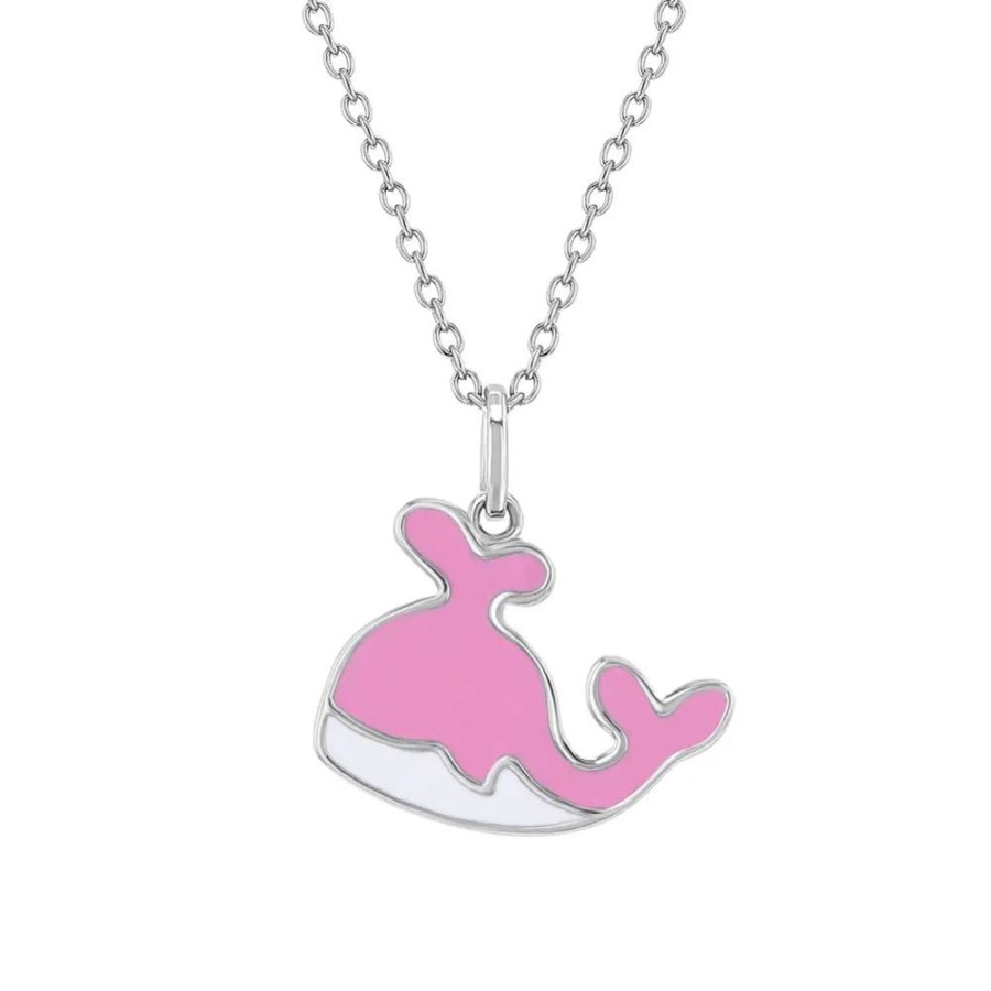 Jewelry Smyth Jewelers | Children'S Sterling Silver Happy Whale Enamel Necklace