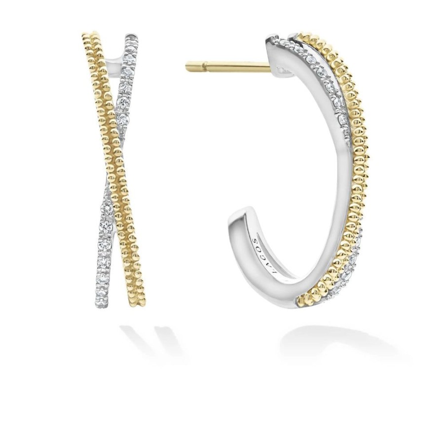 Jewelry Lagos | Lagos Caviar Lux Diamond Hoop Earrings