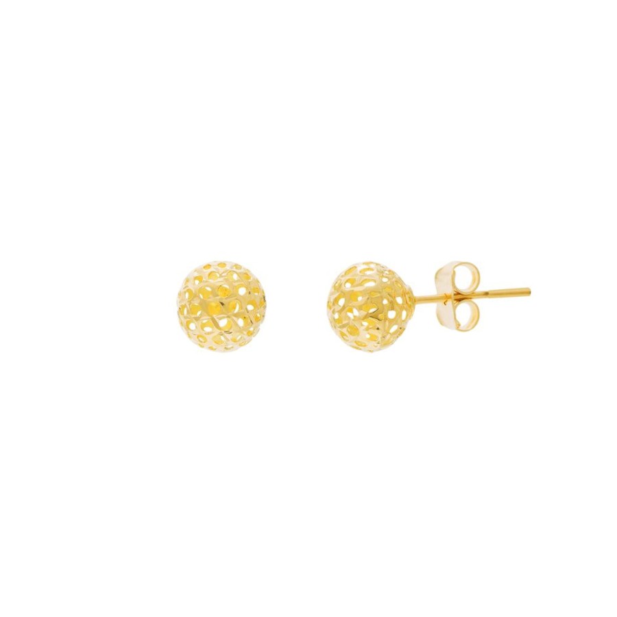 Jewelry Smyth Jewelers | 14K Yellow Gold Filagree 8Mm Bead Stud Earrings