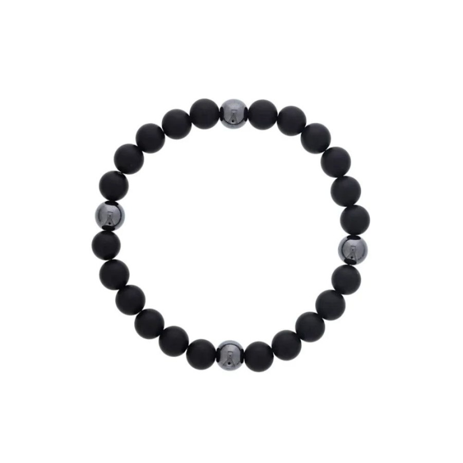 Jewelry Dee Berkley Jewelry | Men'S "Stability" Bracelet With Black Agate