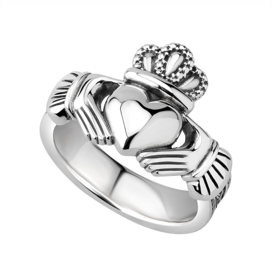 Jewelry Smyth Jewelers | Men'S Sterling Silver Celtic Claddagh Ring