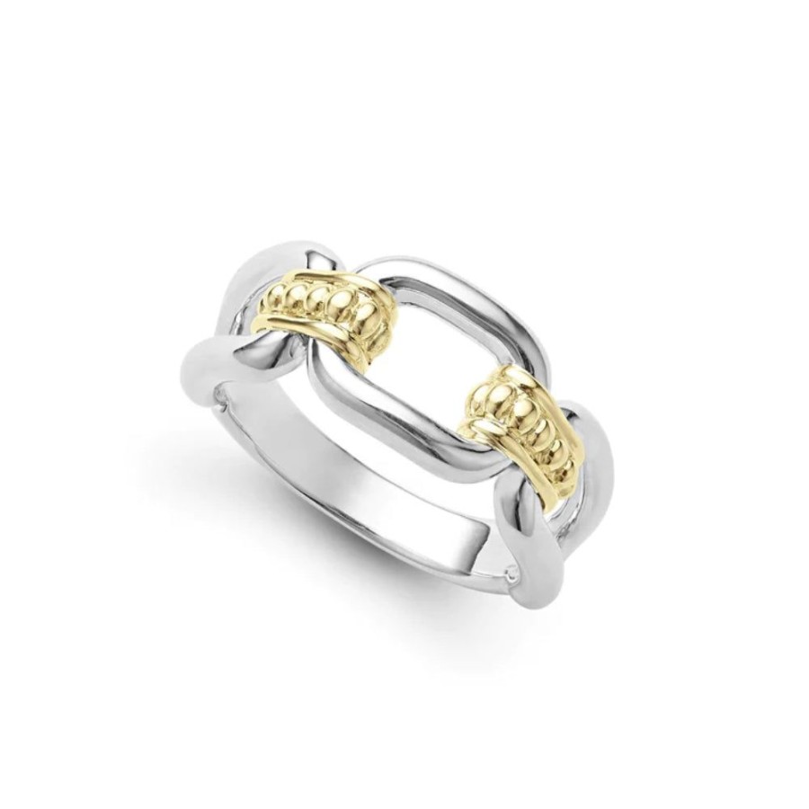 Jewelry Lagos | Lagos Signature Caviar Two-Tone Link Ring