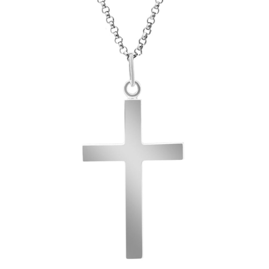 Jewelry Smyth Jewelers | Sterling Silver Polished Cross Necklace