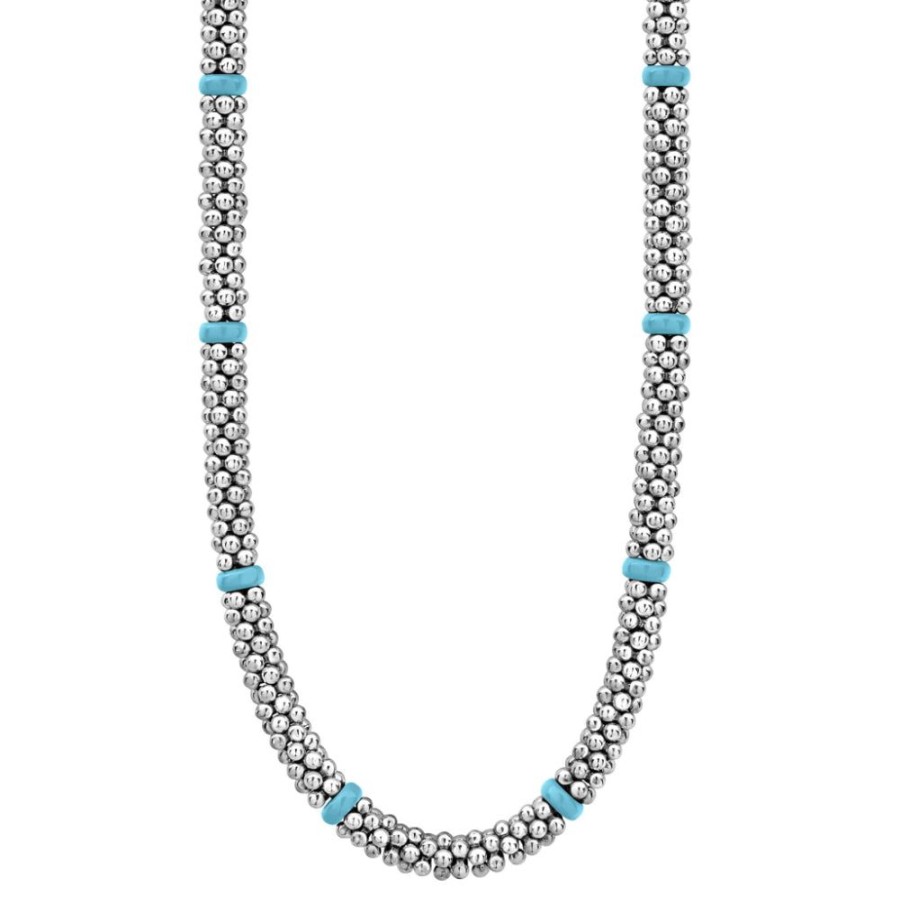 Jewelry Lagos | Lagos Blue Caviar Ceramic Single Bead Station Caviar Necklace 16"