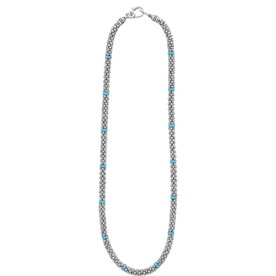 Jewelry Lagos | Lagos Blue Caviar Ceramic Single Bead Station Caviar Necklace 16"