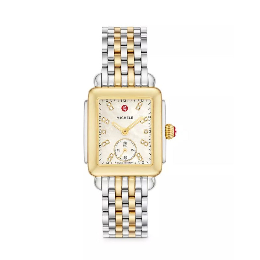 Timepieces Michele | Michele Deco Mid Two-Tone Diamond Dial Watch