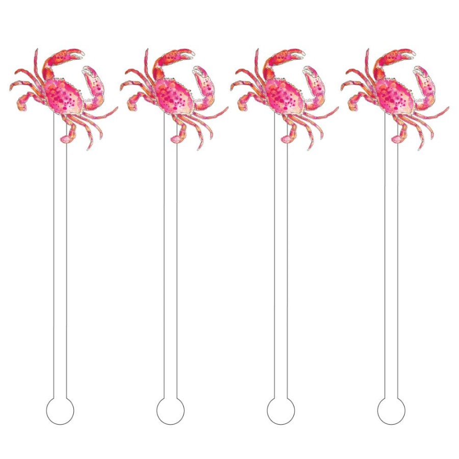 Gifts Acrylic Sticks, LLC | Crab Acrylic Stir Sticks- Set Of 4