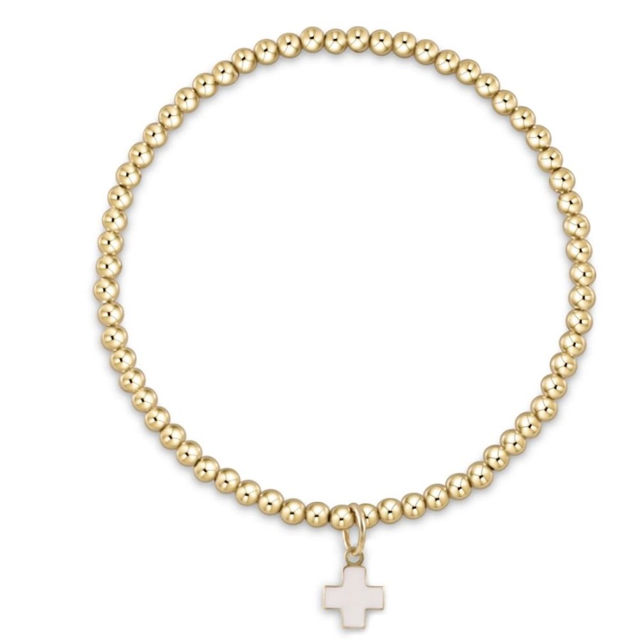 Jewelry enewton | Enewton Egirl 3Mm Beaded Bracelet With Signature Cross Charm