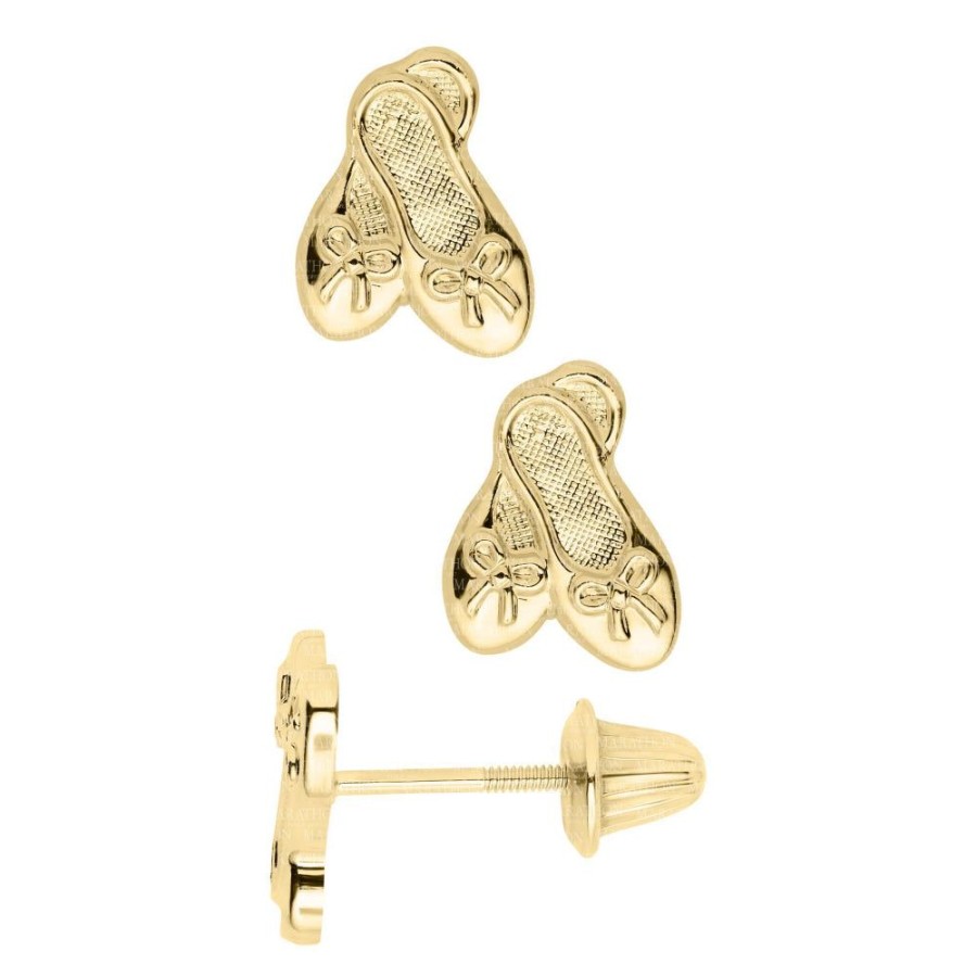 Jewelry Smyth Jewelers | Children'S 14K Ballet Slippers Stud Earrings