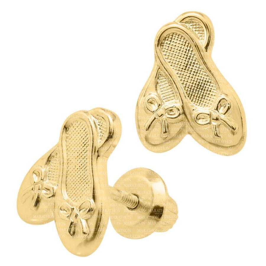 Jewelry Smyth Jewelers | Children'S 14K Ballet Slippers Stud Earrings