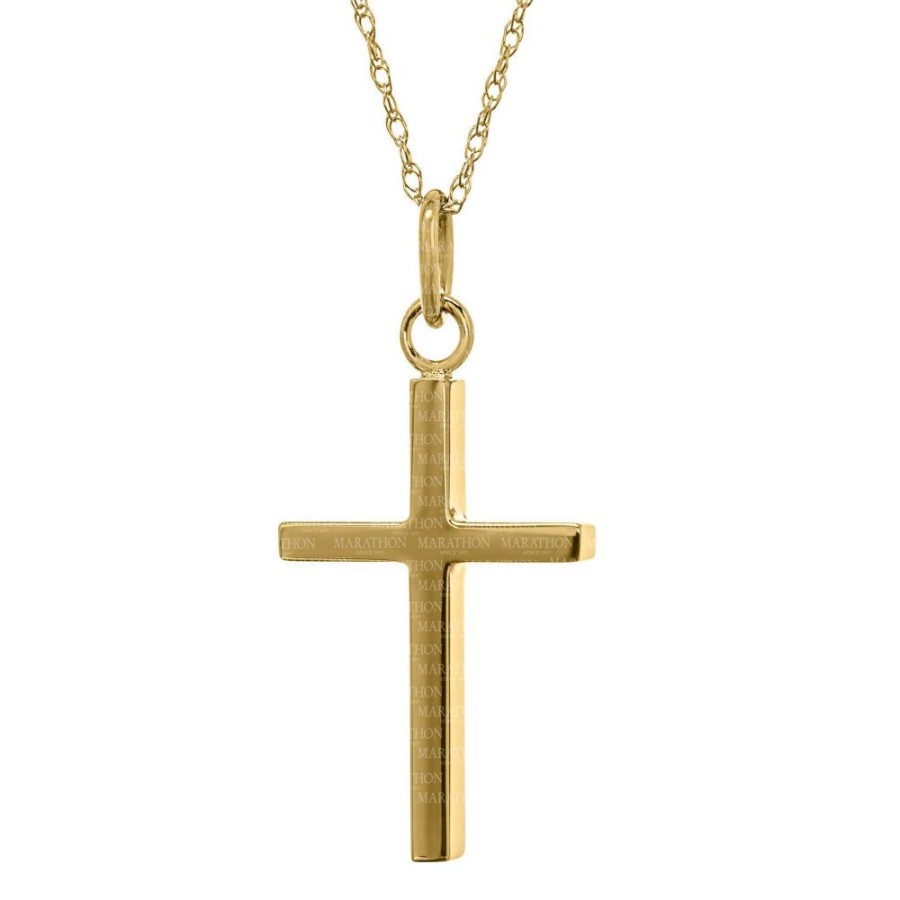 Jewelry Smyth Jewelers | 14K Yellow Gold Shadow Cross Necklace