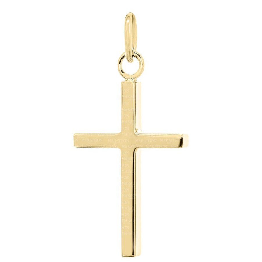 Jewelry Smyth Jewelers | 14K Yellow Gold Shadow Cross Necklace