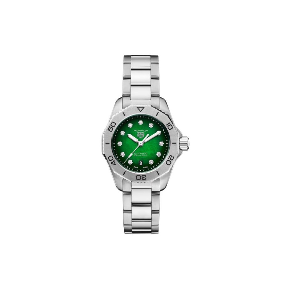 Timepieces TAG Heuer | Tag Heuer Ladies Aquaracer Professional 200 Automatic, Green Dial