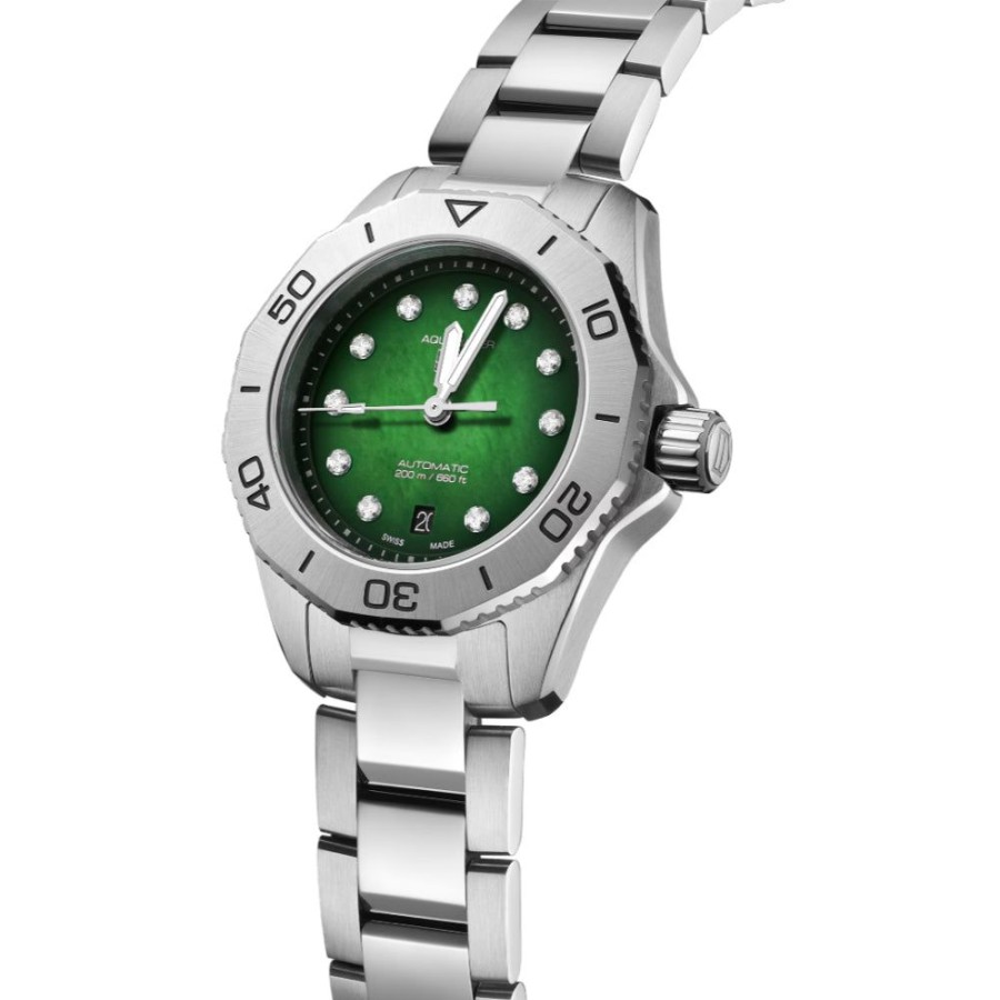 Timepieces TAG Heuer | Tag Heuer Ladies Aquaracer Professional 200 Automatic, Green Dial