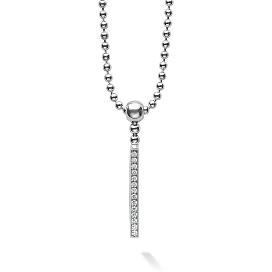 Jewelry Lagos | Lagos Caviar Spark Linear Diamond Pendant Necklace