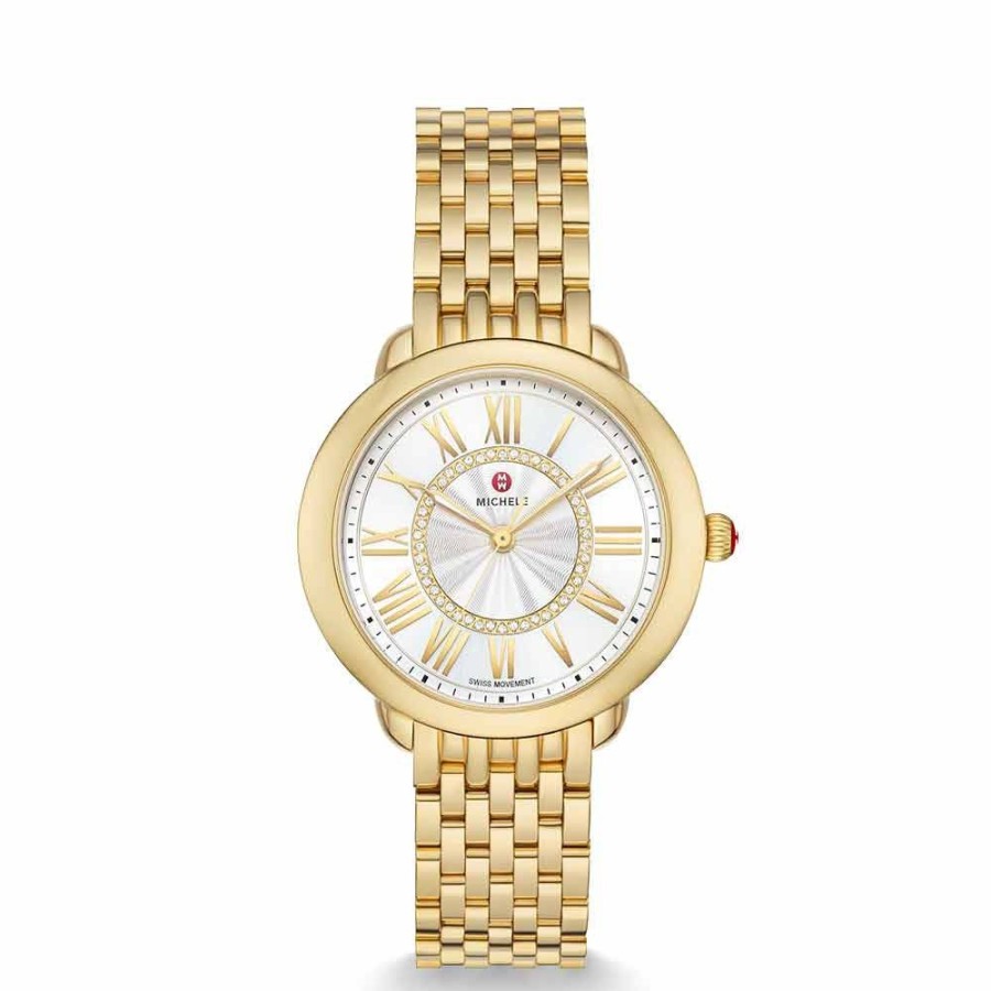 Timepieces Michele | Michele Serein Mid Yellow Gold Diamond Watch