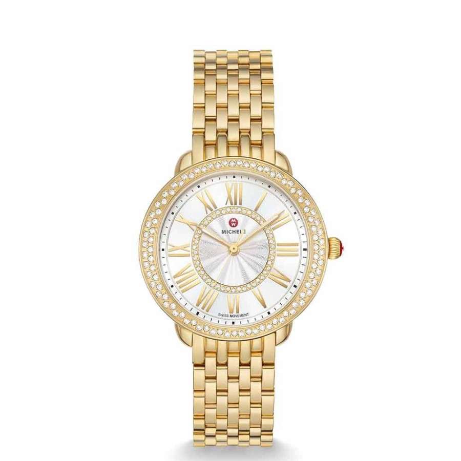 Timepieces Michele | Michele Serein Mid Yellow Gold Diamond Watch