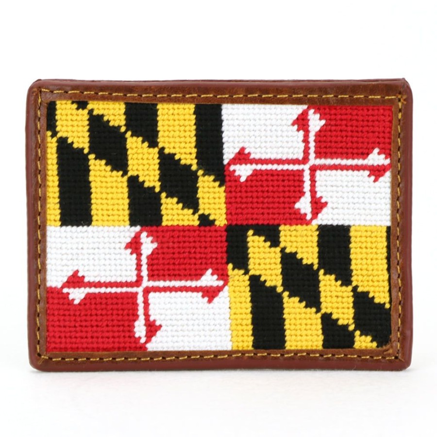 Gifts Smathers u0026 Branson | Smathers & Branson Maryland Flag Needlepoint Card Wallet