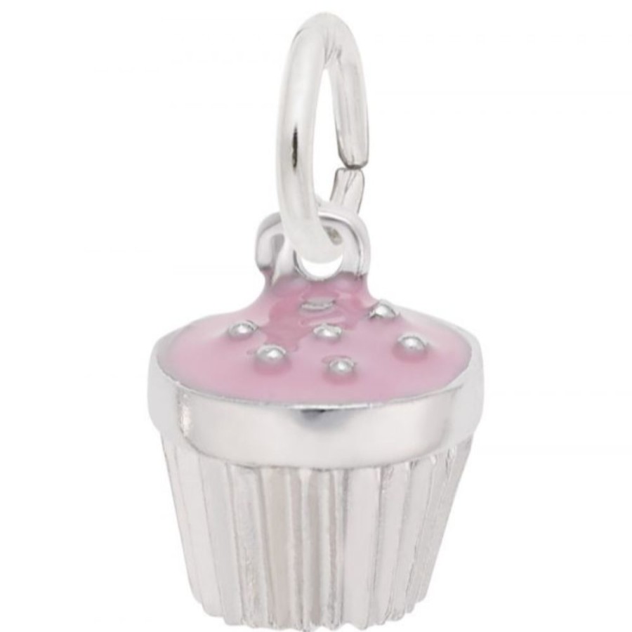 Jewelry Rembrandt | Sterling Silver Cupcake With Pink Icing Charm