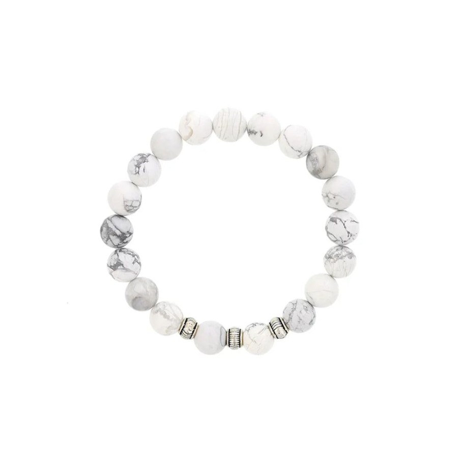 Jewelry Smyth Jewelers | Men'S Howlite Beaded Bracelet 8"