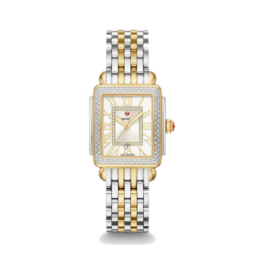 Timepieces Michele | Michele Deco Madison Mid Two-Tone Diamond Watch