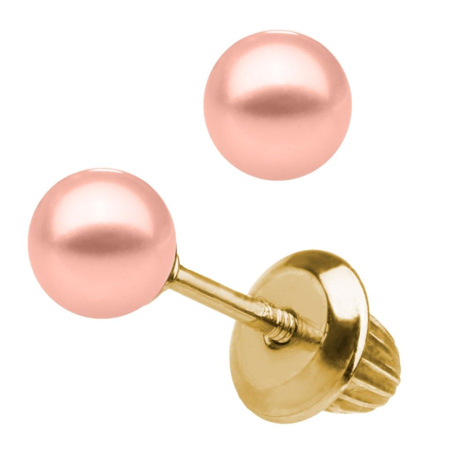 Jewelry Smyth Jewelers | Children'S Pink Pearl Earrings