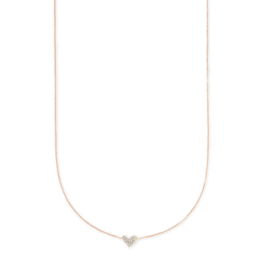 Jewelry Kendra Scott | Kendra Scott Heart 14K Gold Pendant Necklace In White Diamond