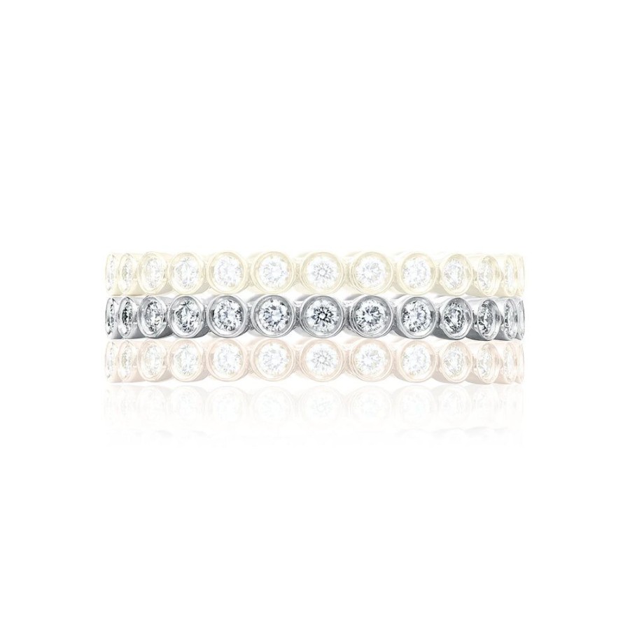 Jewelry Tacori | Tacori Sculpted Crescent 18K Gold Bezel Droplet Diamond Wedding Band -