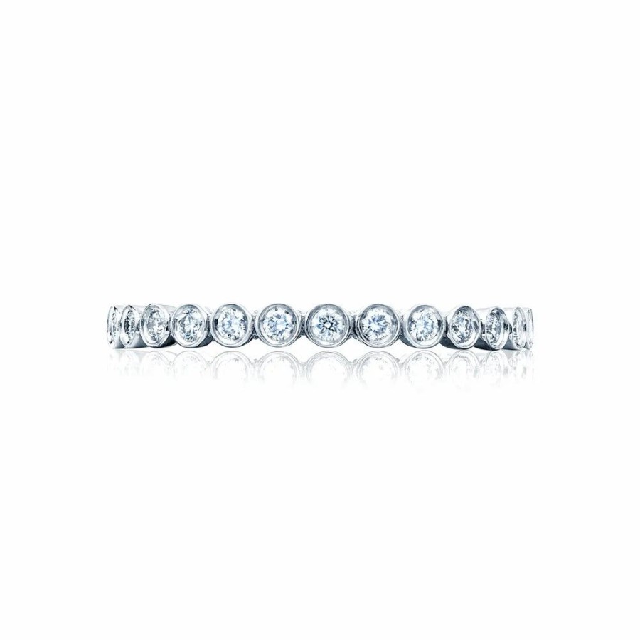 Jewelry Tacori | Tacori Sculpted Crescent 18K Gold Bezel Droplet Diamond Wedding Band -