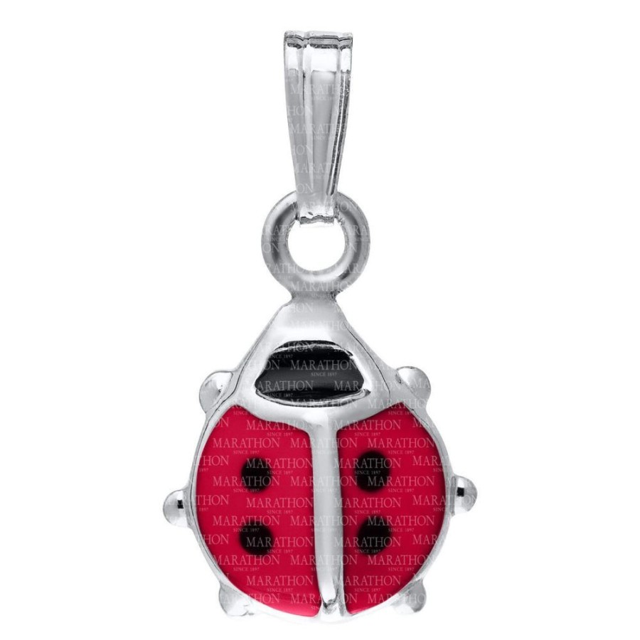 Gifts Smyth Jewelers | Sterling Silver Children'S Red Ladybug Pendant