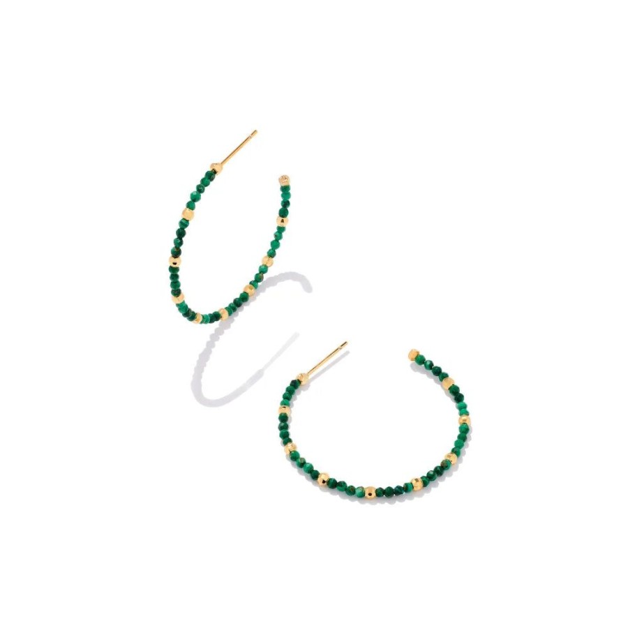 Jewelry Kendra Scott | Kendra Scott Britt Thin Gold Beaded Hoop Earrings