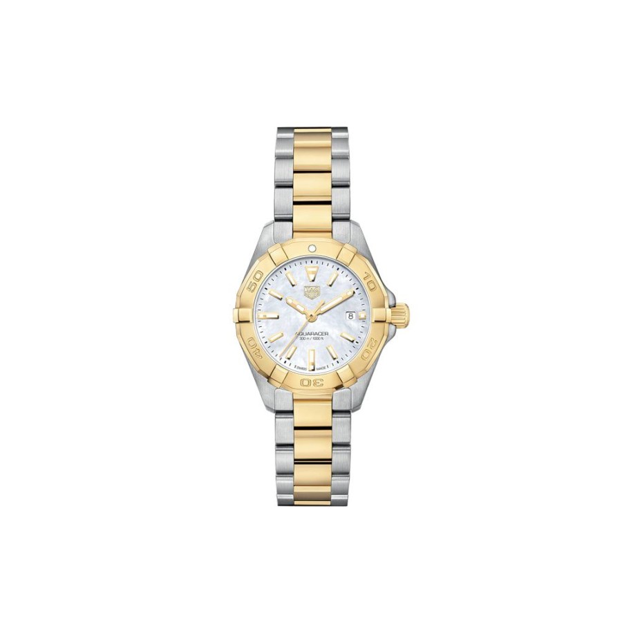 Timepieces TAG Heuer | Tag Heuer Ladies Two-Tone Aquaracer Mother Of Pearl Dial