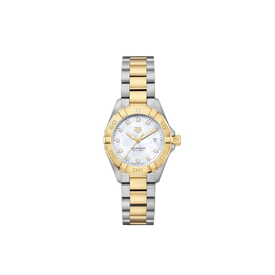 Timepieces TAG Heuer | Tag Heuer Ladies Two-Tone Aquaracer Mother Of Pearl Dial